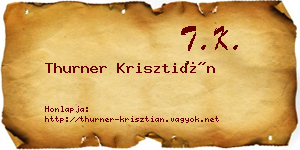 Thurner Krisztián névjegykártya